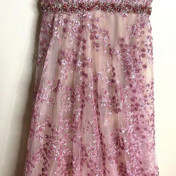Mac Duggal 67264M Corset Bodice Sequin Dress in pink long sparkly gown size 4 - Picture 6 of 12